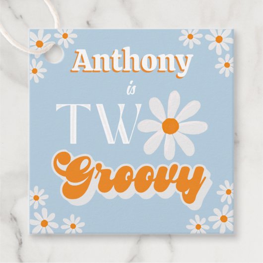 Étiquettes Cadeau Retro Deux garçons Super 2e anniversaire (Devant)