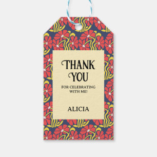 Étiquettes-cadeau Retro Funky Super Trippy Daisy Floral Anniversaire