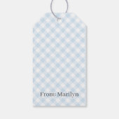 Étiquettes-cadeau Retro Gingham Bleu Bébé (Dos)