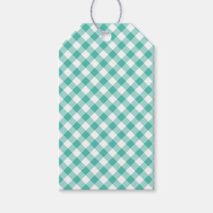 Étiquettes-cadeau Retro Gingham Vert de Bluegrass