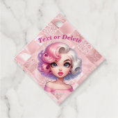 Étiquettes Cadeau Retro Glamor Girl Animée mignonne Cartoon Beauté (Devant)