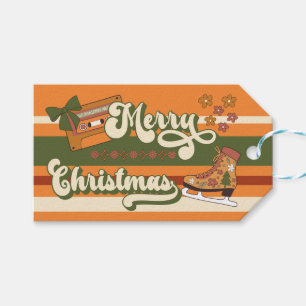 Étiquettes-cadeau Retro Groovy Noël 1970