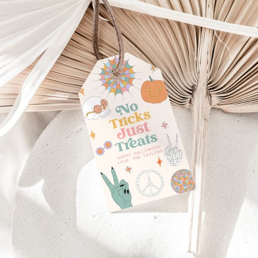 Étiquettes-cadeau Retro Halloween Pas de Farces Rien que des Friandi