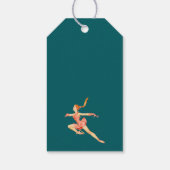 Étiquettes-cadeau Retro Image Figure Patinage En Merci Rosé (Dos)