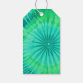 Étiquettes-cadeau Retro Joyeux Noël Cravate-Dye Photo Turquoise les (Dos)