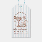 Étiquettes-cadeau Retro Modern Blue & Brown Bachelorette Weekend (Dos)