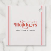Étiquettes Cadeau Retro Modern Stylish Red Typography Script Holiday (Dos)