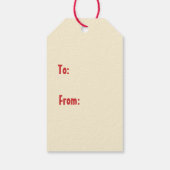 Étiquettes-cadeau Retro Moderne Noël Grille Rouge Vert Crème (Dos)