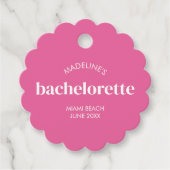 Étiquettes Cadeau Retro Moderne Rose Clair Fille Bachelorette  (Devant)