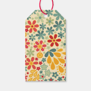 Étiquettes-cadeau Rétro. Motifs floraux