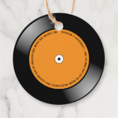 Étiquettes Cadeau Retro Music Vinyl Record Photo Mariage Round (Dos)