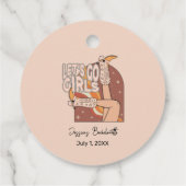 Étiquettes Cadeau Retro Pastel Rodéo Rose Bachelorèse (Dos)