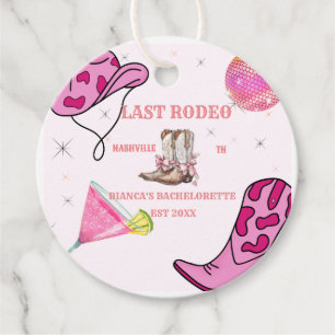 Étiquettes Cadeau Retro Pink Disco Cowgirl Western Bachelorette