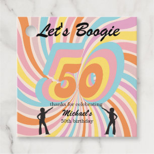 Étiquettes Cadeau Retro Psycho Boogie Coloré 50e anniversaire homme