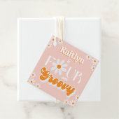 Étiquettes Cadeau Retro Quatre Filles toujours Super 4e anniversaire (En situation)