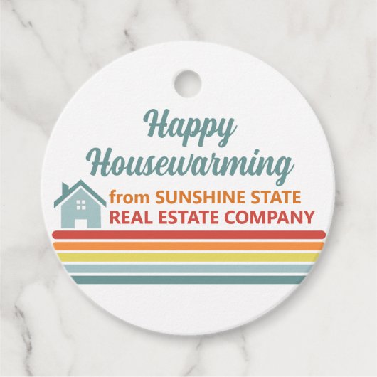 Étiquettes Cadeau Retro Real Estate Company (Devant)
