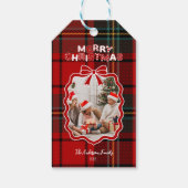 Étiquettes-cadeau Retro Red Plaid Whimsical Holiday  (Dos)