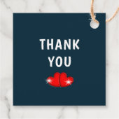 Étiquettes Cadeau Retro Rockabilly Polka Dot Hearts Mariage (Dos)