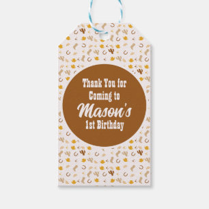 Étiquettes-cadeau Retro Rodeo Cowgirl Cowboy Bohemian Birday