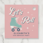 Étiquettes Cadeau Retro Roller Skating Girls Anniversaire (Dos)