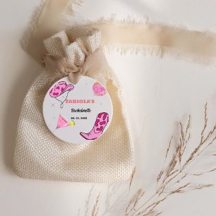 Étiquettes Cadeau Retro Rose Fille de l'Ouest Disco Enterrement de V