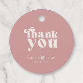 Étiquettes Cadeau Retro Rose Poussiéreux (Devant)