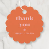 Étiquettes Cadeau Retro Squiggle Mariage Monogramme Classic Round St (Dos)