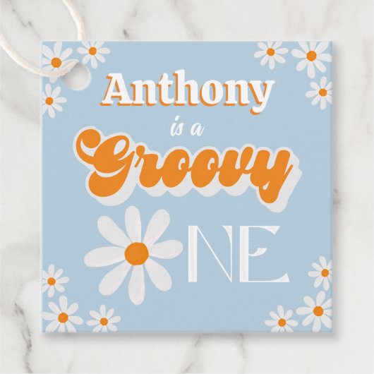 Étiquettes Cadeau Retro Super One Boys 1er Anniversaire (Devant)