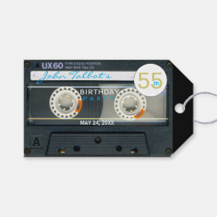 Étiquettes-cadeau Retro T6 Audiotape 55e anniversaire Merci cadeau T