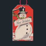 Étiquettes-cadeau Retro Vintage Christmas Snowman Meilleurs voeux<br><div class="desc">Retro Vintage Christmas Snowman Meilleurs voeux Tags cadeaux de vacances.</div>