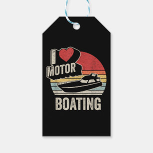 Étiquettes-cadeau Rétro Vintage J'adore Le Pilotage De Bateau À Mote