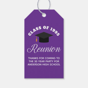 Étiquettes-cadeau Réunion du lycée violet fête personnalisée