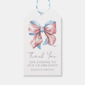 Étiquettes-cadeau Révélation du sexe de l'arc Merci (Devant)