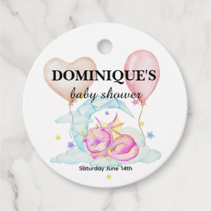 Étiquettes Cadeau Rêves de dragons à la baisse - Baby shower Favoris