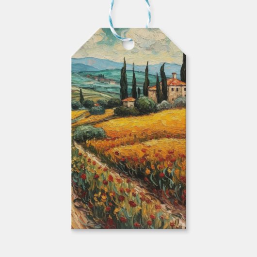 Étiquettes-cadeau Rêves de Toscane dorée (Devant)