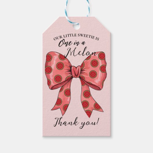 Étiquettes-cadeau Ribbon de pastèque doux été (Devant)