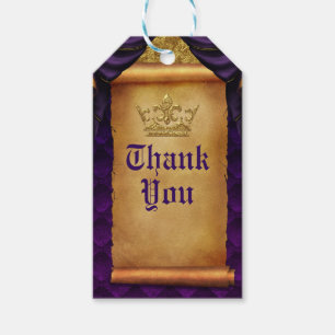 Étiquettes-cadeau Rideaux royaux pourpre et or Rouleau Cadeau de mar