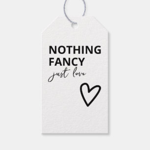 Étiquettes-cadeau Rien De fantaisie Juste Amour Minimaliste Mariage