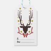 Étiquettes-cadeau Rinder avec main de Noël or tiré (Dos)