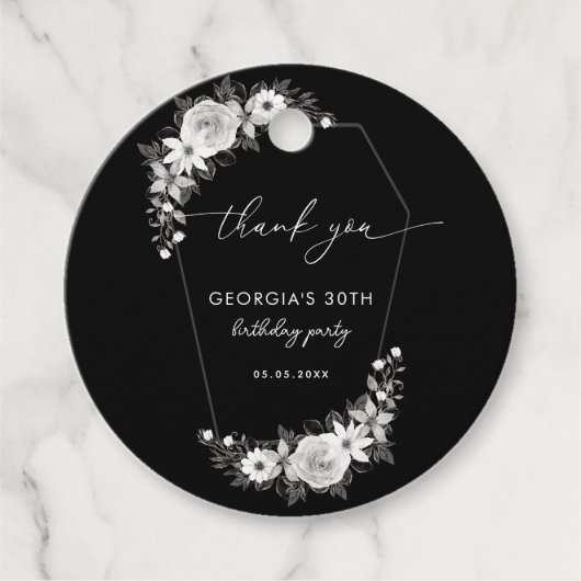 Étiquettes Cadeau Rip To My Twenties Black 30th Birthday Merci (Devant)