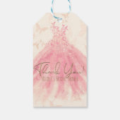 Étiquettes-cadeau Robe à paillettes Peach Danse Papillon Mariage (Dos)