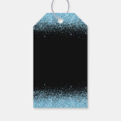 Étiquettes-cadeau Robe bleu clair Faux Parties scintillant Douce 16 (Dos)