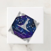 Étiquettes Cadeau Robe de diamant & Bokeh Lights Quinceanera (En situation)