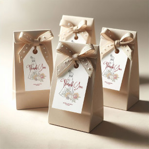 Étiquettes-cadeau Robe mariage Fête des mariées d'automne Merci