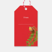 Étiquettes-cadeau Robin Birds Holly Berry Red (Dos)