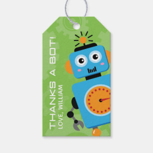Étiquettes-cadeau Robot Anniversaire Fête Favoriser Merci Tags ⇢