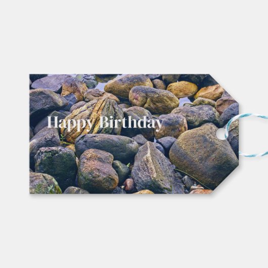 Étiquettes-cadeau Roches colorées (Devant (Horizontal))
