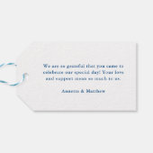 Étiquettes-cadeau Rock Hall MD Elégant Mariage bleu marine Bienvenue (Dos Horizontal)