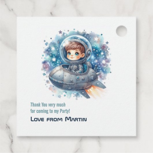 Étiquettes Cadeau Rocket Toddler Space thème fête d'anniversaire (Dos)
