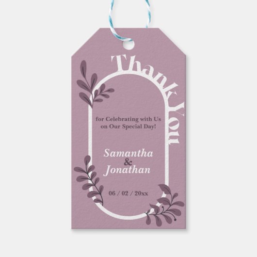 Étiquettes-cadeau Rococo Pink Simple Mariage (Devant)